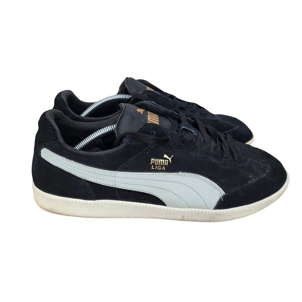 Puma Liga Sneakers Mens 13 Black Grey Gold Low Top Casual Athletic 357842-04